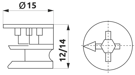 Эксцентрик минификса Giff для плиты 16 мм