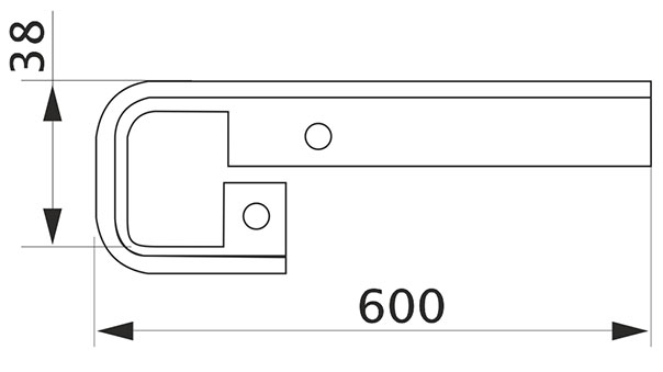 Стыковка столешницы прямая U-закругленная Giff 38×600