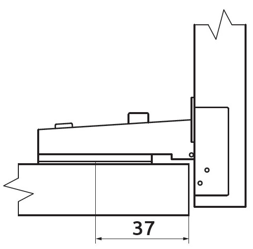 Петля накладная с усиленной монтажной планкой Slide-on Giff Т1 d=35 H=0