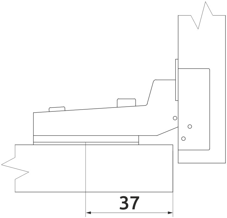 Петля полунакладная Slide-on Giff Т1 d=35 Н=0