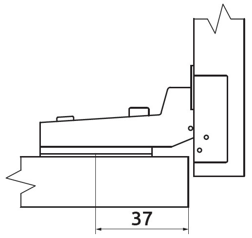 Петля полунакладная с усиленной монтажной планкой Slide-on Giff Т1 d=35 H=0