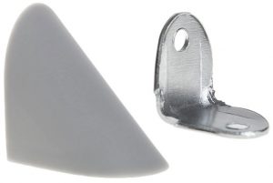 Кутник меблевий одинарний металевий з пластиковою заглушкою Z-02 Giff (в асортименті)