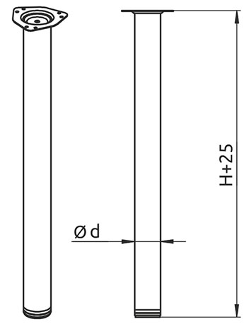 Опора для стола регулируемая Giff Rondella 60/710 хром