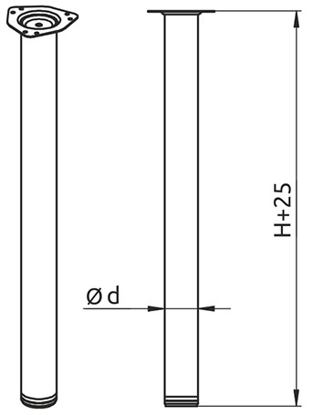 Опора для стола регулируемая Giff Rondella 60/820 хром
