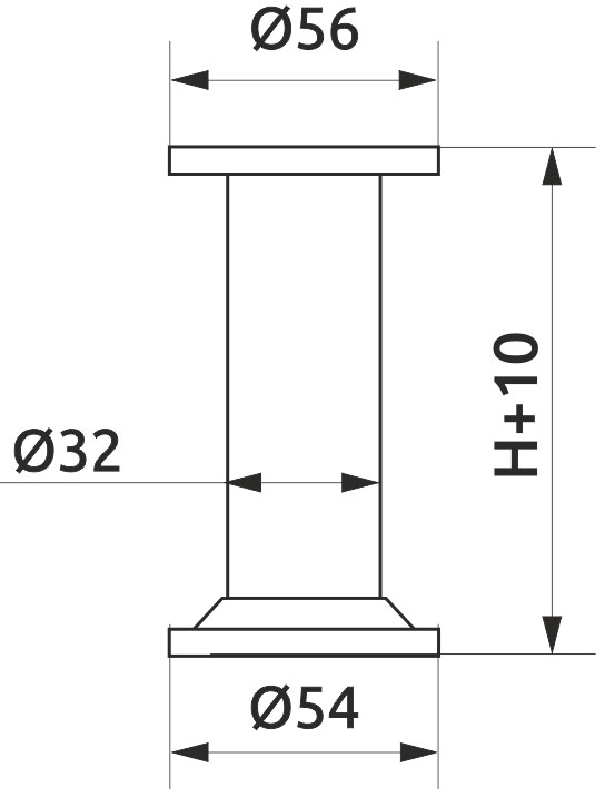 Опора регулируемая цилиндрическая Giff NA10 Т1 Н=100 алюминий