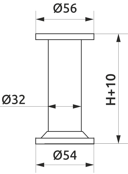 Опора регулируемая цилиндрическая Giff NA10 Т1 Н=150 алюминий